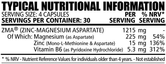 NPL ZMAx nutritional information