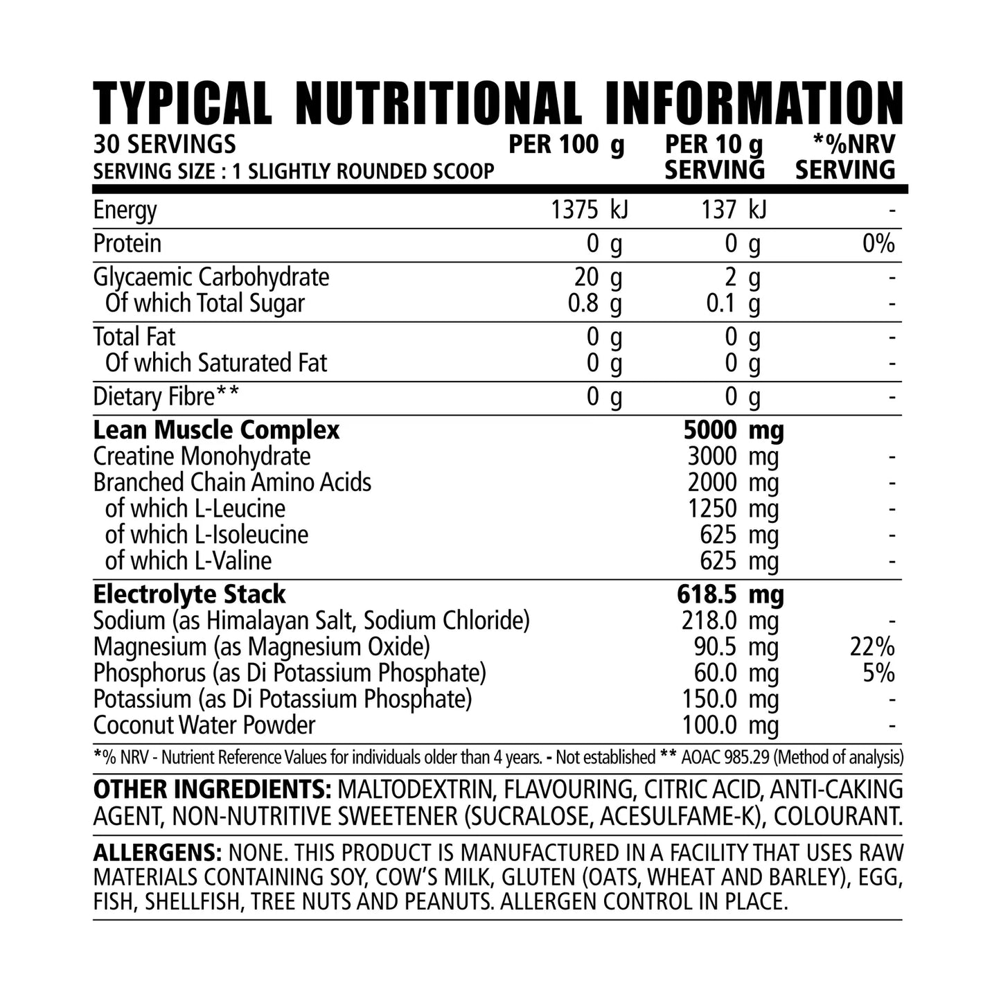 NPL Creatine + BCAA + Electrolytes