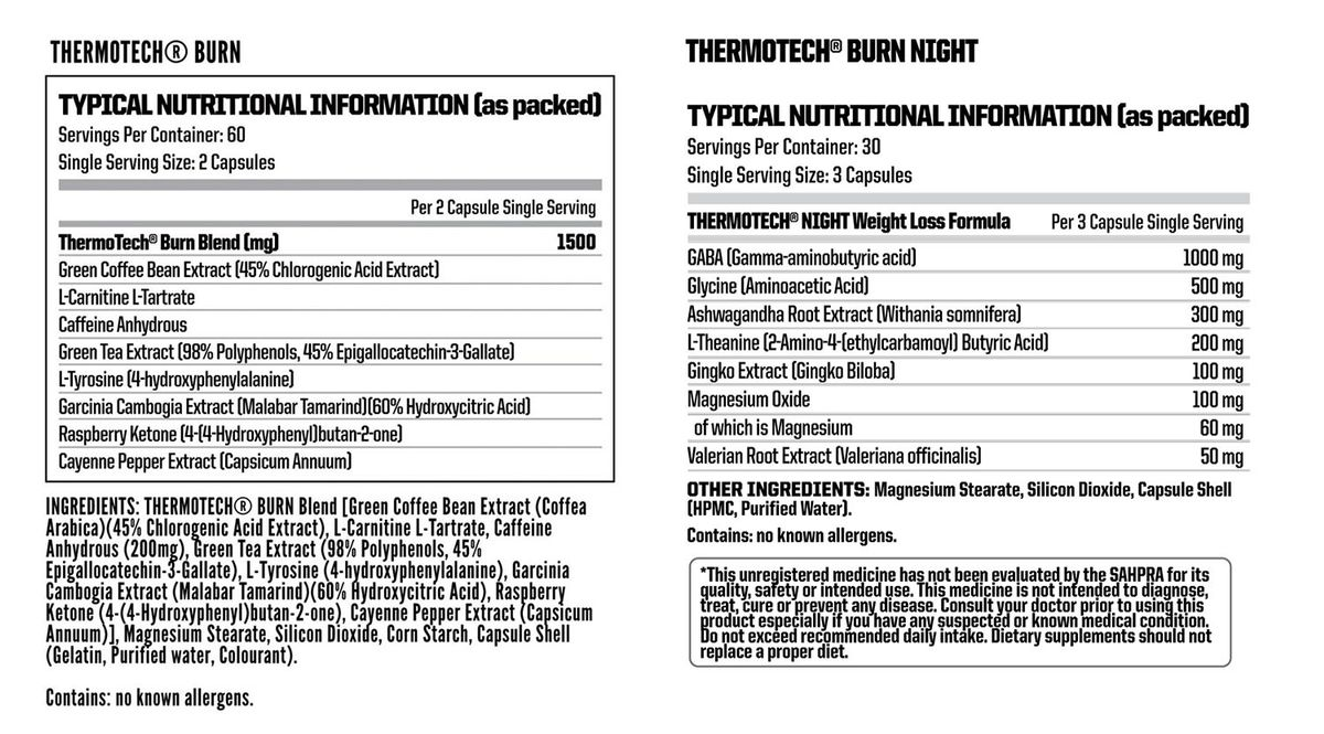 Nutritech ThermoTech Day & Night Burn Pack