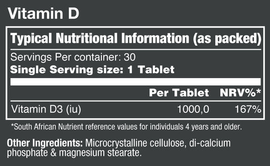 VitaTech Vitamin D3 nutritional information