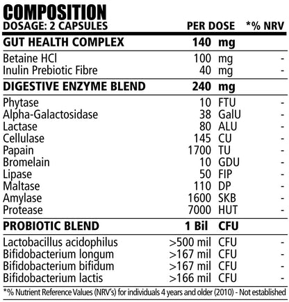 NPL Digestive Enzyme Complex nutritional information