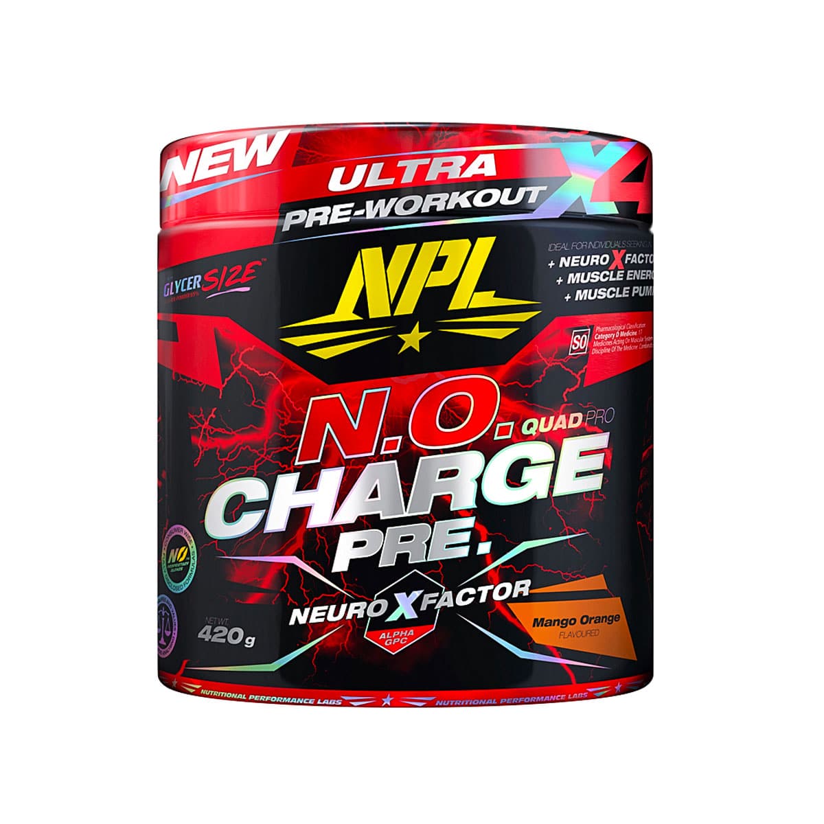 NPL N.O. Charge Pre-Workout Mango Orange 420g