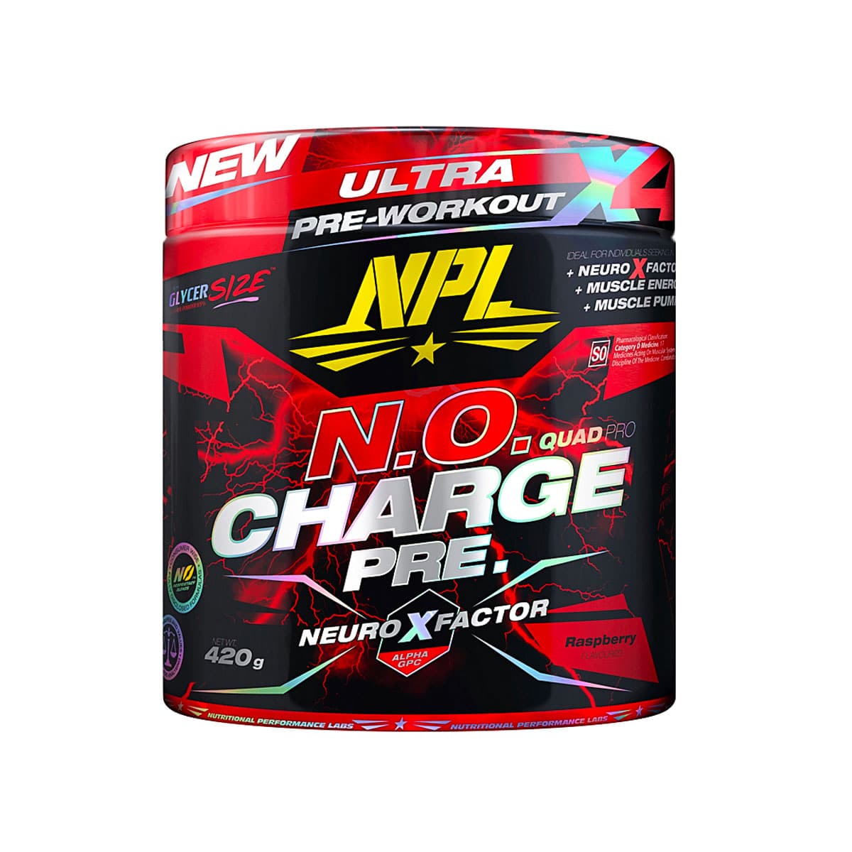 NPL N.O. Charge Pre-Workout Raspberry 420g