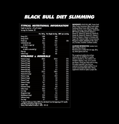 Black bull diet slimming ingredients