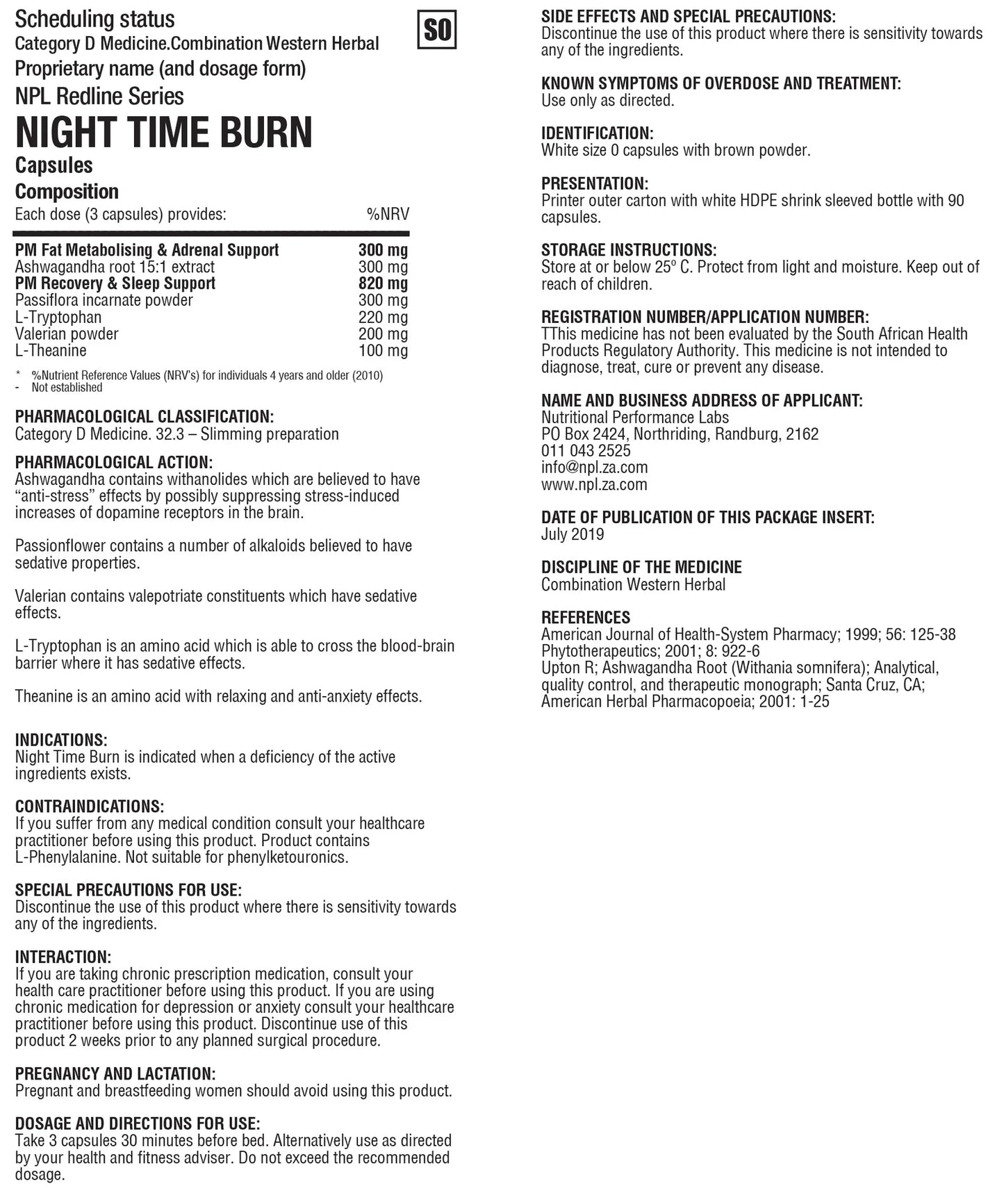 NPL Night Time Burn
