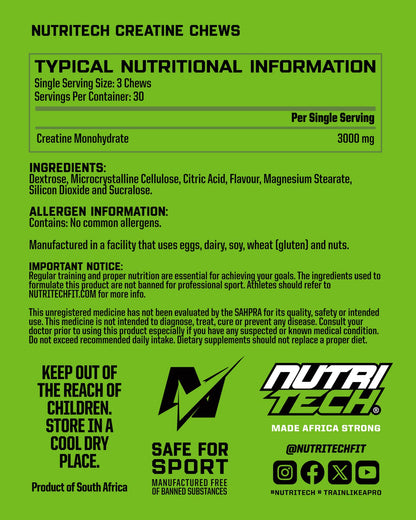 Nutritech Creatine Chews kiwi flavour additional image