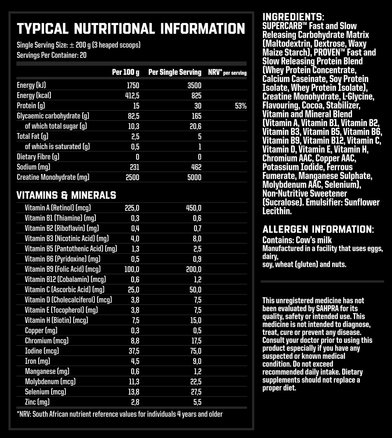 Nutritech Hulk Gainer Box