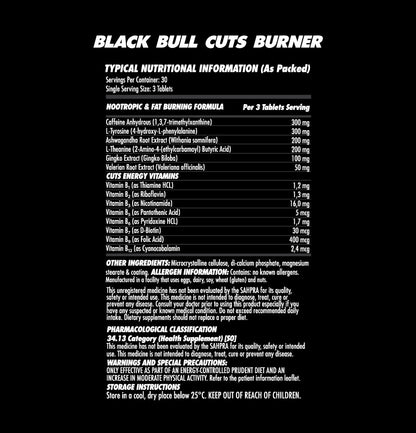 Blackbull Cuts Burner nutritional information