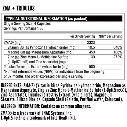 Nutritech ZMA + TRIB (120 Caps)