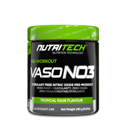 Nutritech Vaso NO3 stimulant-free pre-workout product packaging