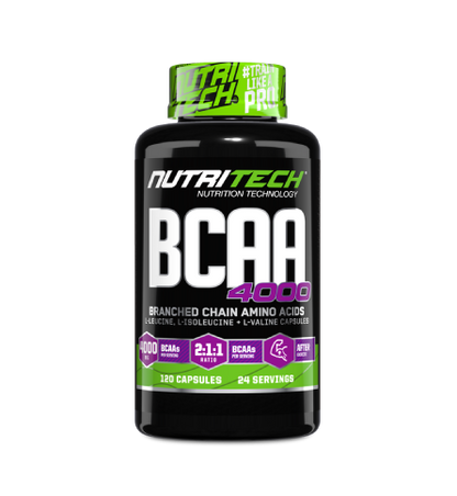 Nutritech BCAA 4000 capsules product packaging