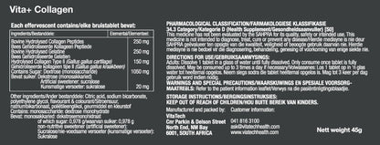 VitaTech Collagen Effervescent nutritional information