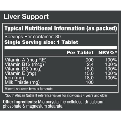 VitaTech Liver Support nutritional information