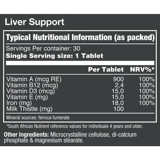 VitaTech Liver Support nutritional information
