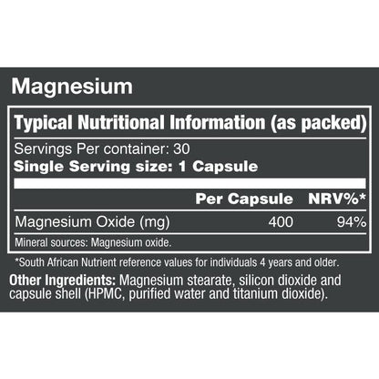 VitaTech Magnesium nutritional information
