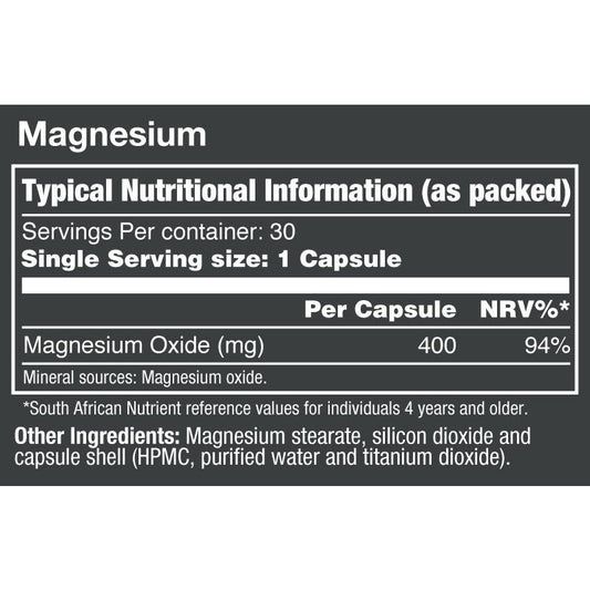 VitaTech Magnesium nutritional information