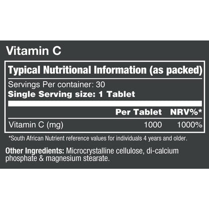 VitaTech Vitamin C nutritional information