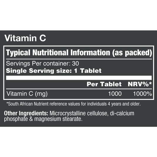 VitaTech Vitamin C nutritional information